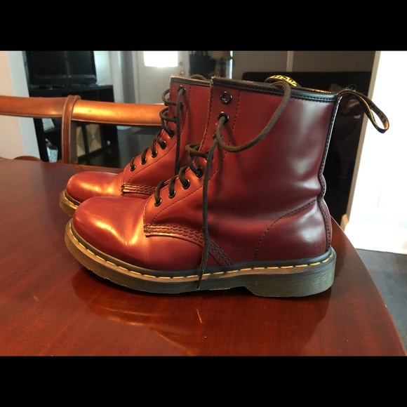 Maroon Dr. Marten Boots - Picture 3 of 6